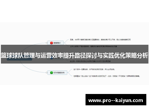 篮球球队管理与运营效率提升路径探讨与实践优化策略分析 篮球球队管理与运营效率提升路径探讨与实践优化策略分析