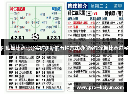 阿仙奴比赛比分实时更新的五种方式助你轻松掌握比赛进展 阿仙奴比赛比分实时更新的五种方式助你轻松掌握比赛进展